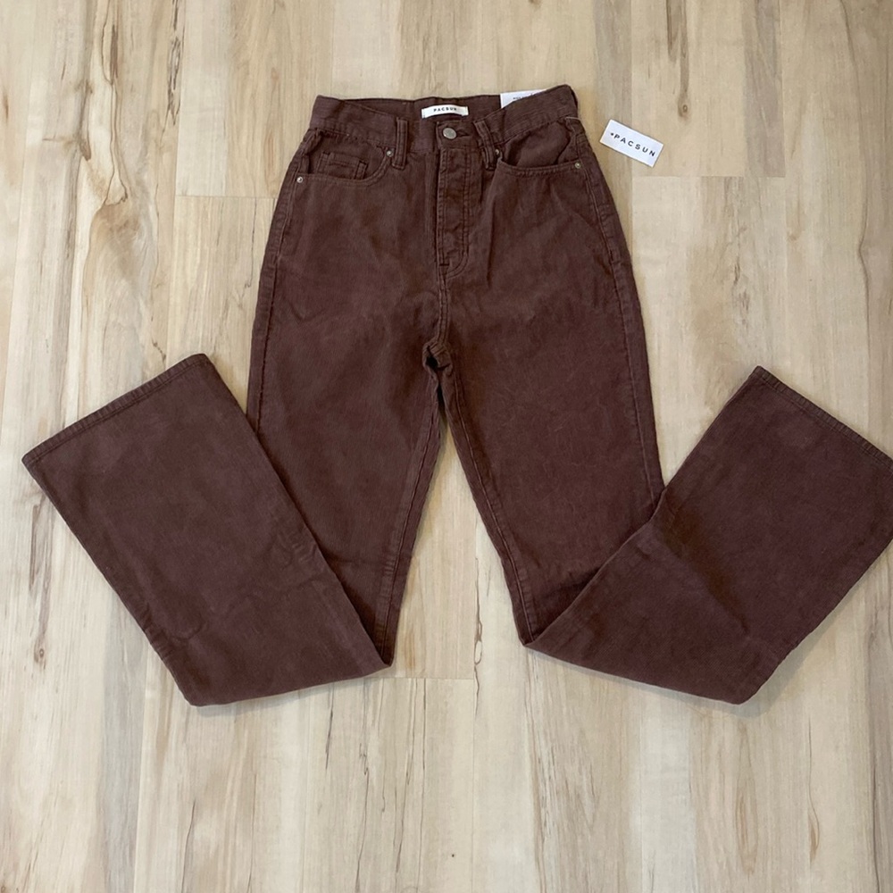PacSun High Waisted High Rise Bootcut Corduroy Brown Jeans Size 25 NEW